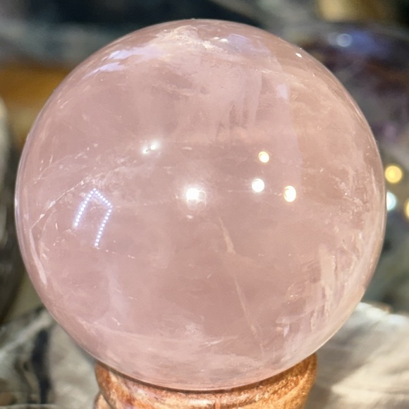 🔥SALE🔥 Star Rose Quartz Sphere! Watch The Video! Sparkles And A Rainbow! - Picture 8 of 12